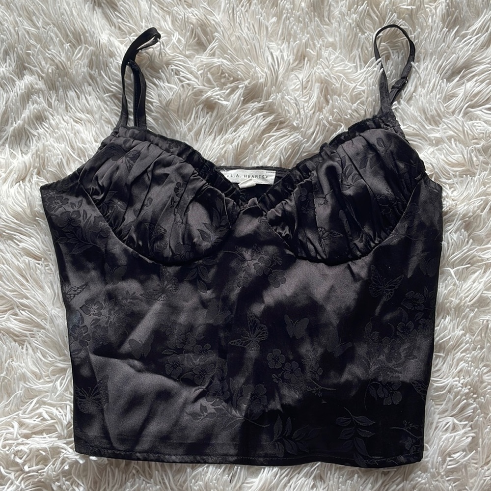 LA Hearts Silky Cropped Tank Top